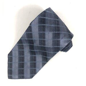 Jhane Barnes Grey geometric necktie Made in Italy Silk Tie Blue
